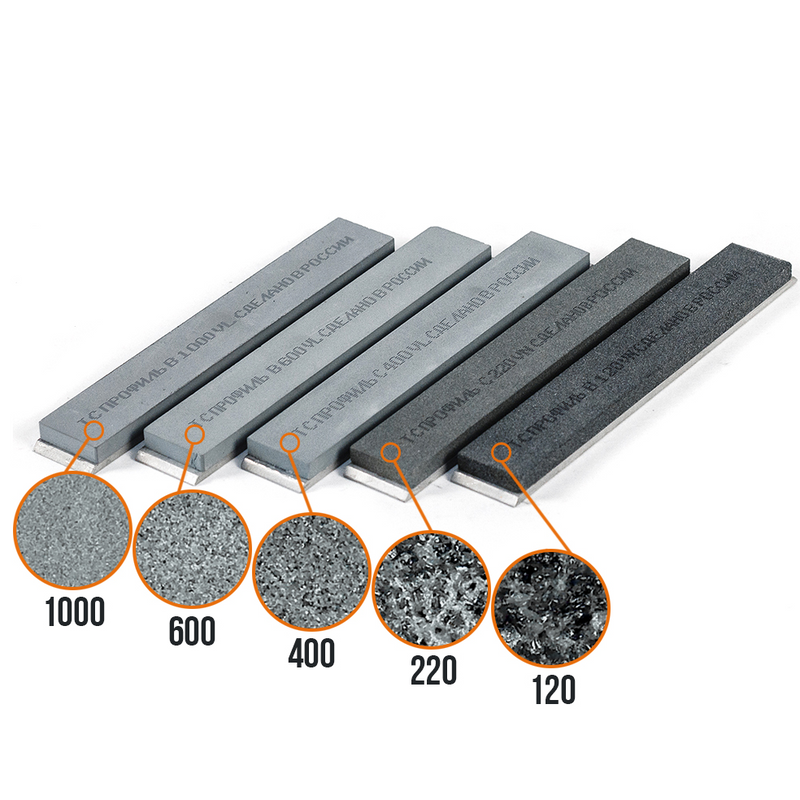 Batu Asah Karbida Silikon TSPROF CS, 6", Dengan Pelat Penyangga (5 pcs)