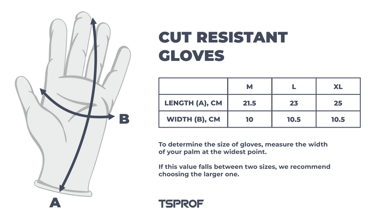 Picture contains information about the size of gloves