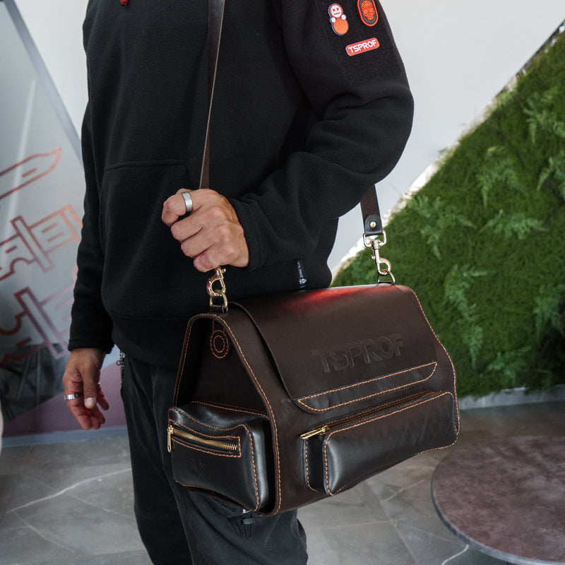 Tas Kulit Kustom TSPROF (Cokelat)
