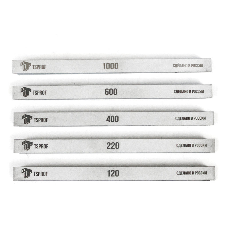 TSPROF CS Batu Asah Karbida Silikon Sempit, 6", Dengan Pelat Penyangga (5 pcs)