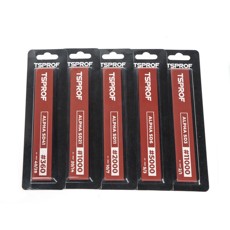 Set of diamond sharpening stones TSPROF Alpha SD41 - SD3 (5 pcs.)