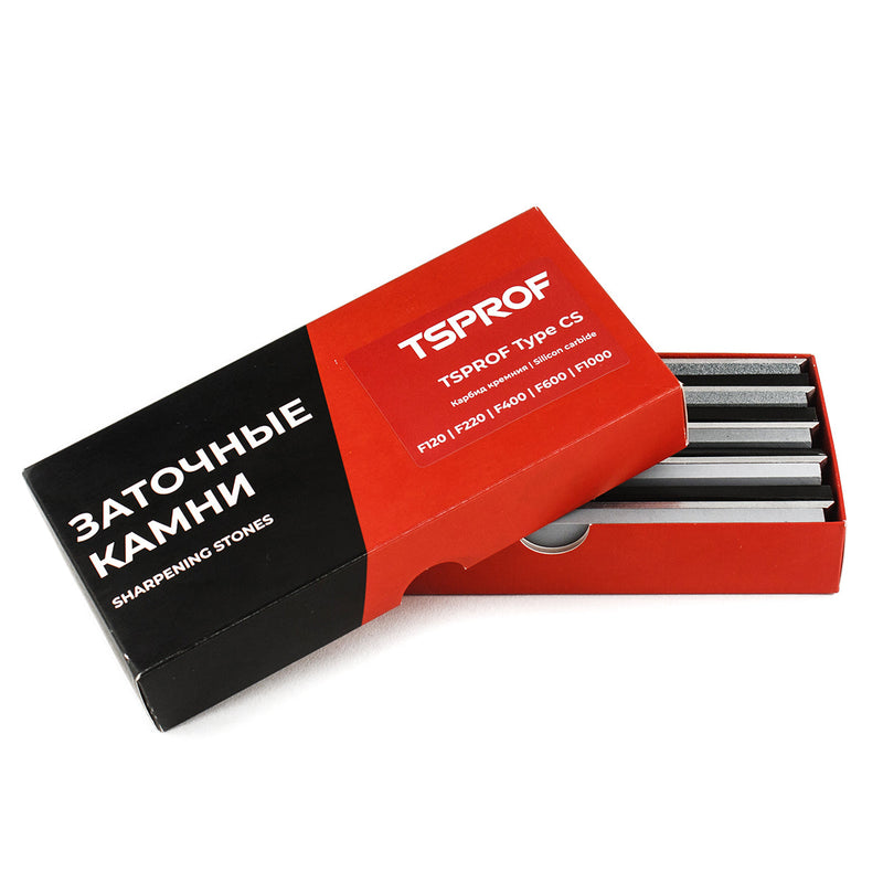 Batu Asah Karbida Silikon TSPROF CS, 6", Dengan Pelat Penyangga (5 pcs)