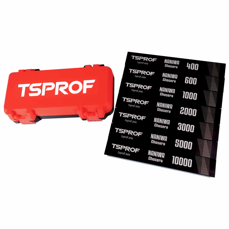 TSPROF用日本製ナニワ長谷良水砥石セット（400・600・1000・2000・3000・5000・10000）（7個入りケース）