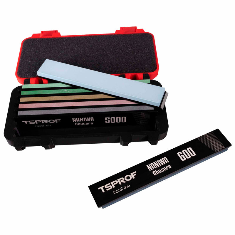 TSPROF用日本製ナニワ長谷良水砥石セット（400・600・1000・2000・3000・5000・10000）（7個入りケース）